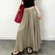 欧货高端定制浅卡其压褶大码 半身裙女2026春夏新款 轻熟风大摆裙子