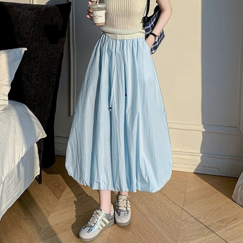 欧货高端定制天蓝色大码半身裙女2026早春新款慵懒风减龄花苞裙子,女装/女士精品,大码半身裙,淘宝优惠券,粉丝福利购,淘宝优惠卷