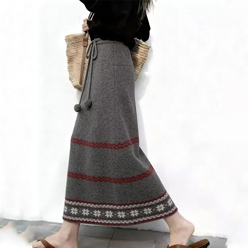欧货高端定制灰色毛呢大码半身裙女2025冬季新款加厚毛球A字裙子,女装/女士精品,大码半身裙,淘宝优惠券,粉丝福利购,淘宝优惠卷