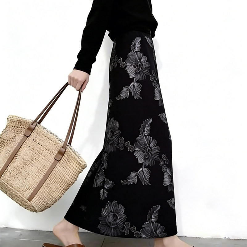 欧货高端定制黑色毛呢大码半身裙女2025冬季新款加厚印花A字裙子,女装/女士精品,大码半身裙,淘宝优惠券,粉丝福利购,淘宝优惠卷