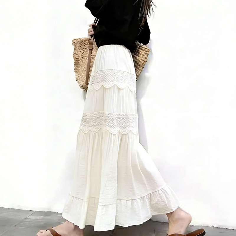 欧货高端米白色蕾丝定制大码半身裙女2026早春新款温柔多层蛋糕裙,女装/女士精品,大码半身裙,淘宝优惠券,粉丝福利购,淘宝优惠卷