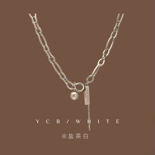 「陨石拿铁」ins百搭个性银色项链冷淡风锁骨链小众高级感颈链
