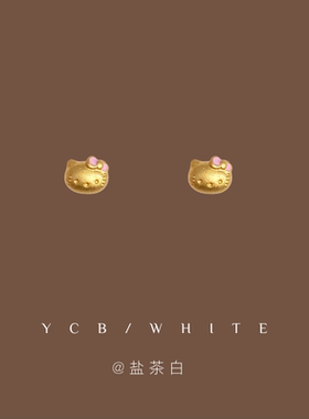 「KT门永存」简约小巧mini可爱猫咪蝴蝶结耳钉小众设计感精致耳夹