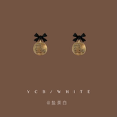 「小熊甜饼饼」甜美可爱复古蝴蝶结耳钉925银针个性 小众设计耳环