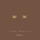 「昭和小福蝶」睡觉不用摘 mini小巧蝴蝶结耳钉925纯银精致耳饰