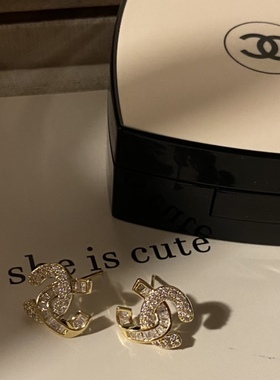 「小香风yyds」法式轻奢气质锆石耳钉925银针小众设计高级感耳饰