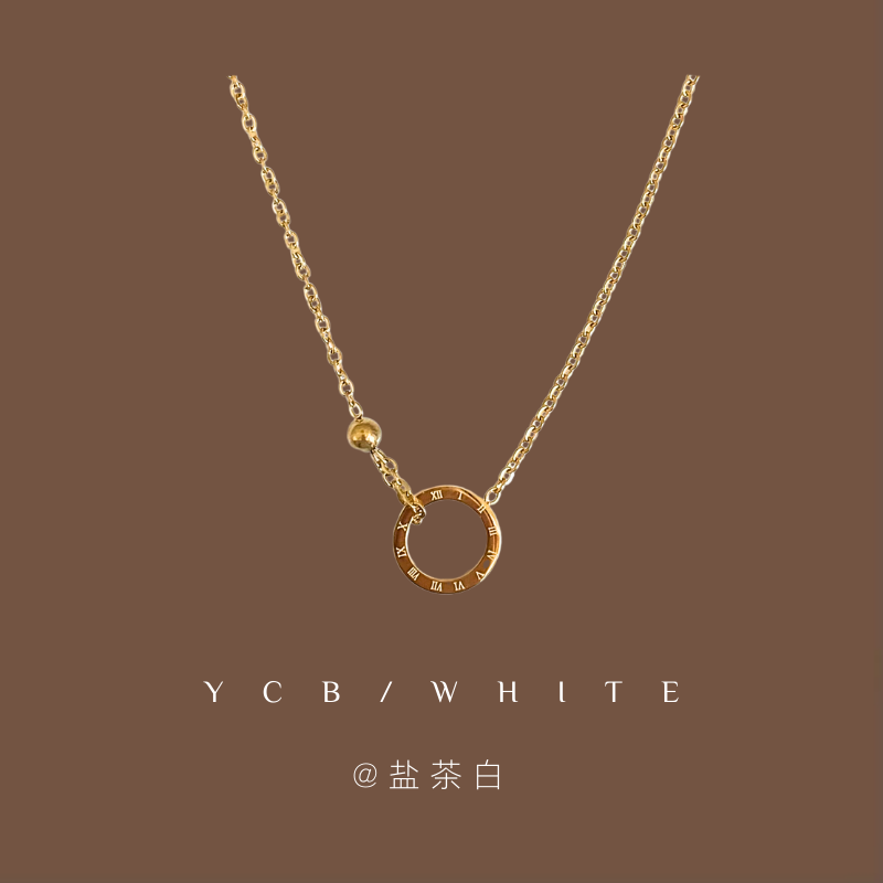 「晚安星球」轻奢气质百搭罗马圆圈环项链锁骨链小众设计感颈链,饰品/流行首饰/时尚饰品新,项链,淘宝优惠券,粉丝福利购,淘宝优惠卷