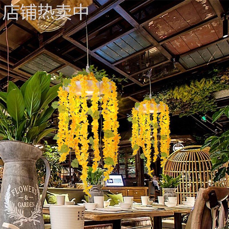 胡桃里主题音乐酒馆花草植物吊灯餐厅吧台饭厅田园LED花朵吊灯具