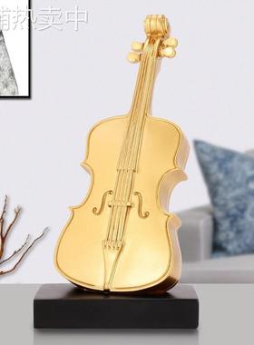 创意复古摆件轻奢仿真小提琴桌面装饰乐器摆件树脂工艺品家居饰品