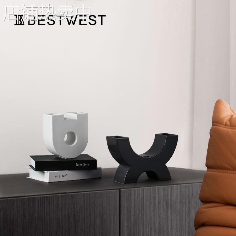 Best west 抽象创意艺术品酒柜电视柜书房书架样板房软装饰品摆件