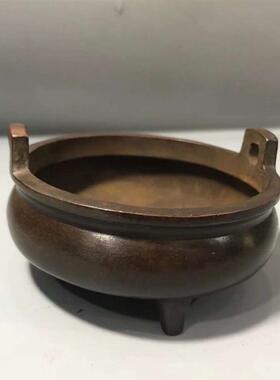 宋式美学香炉仿古工艺品宣德合金精工香炉大明冲天复古三足双耳供