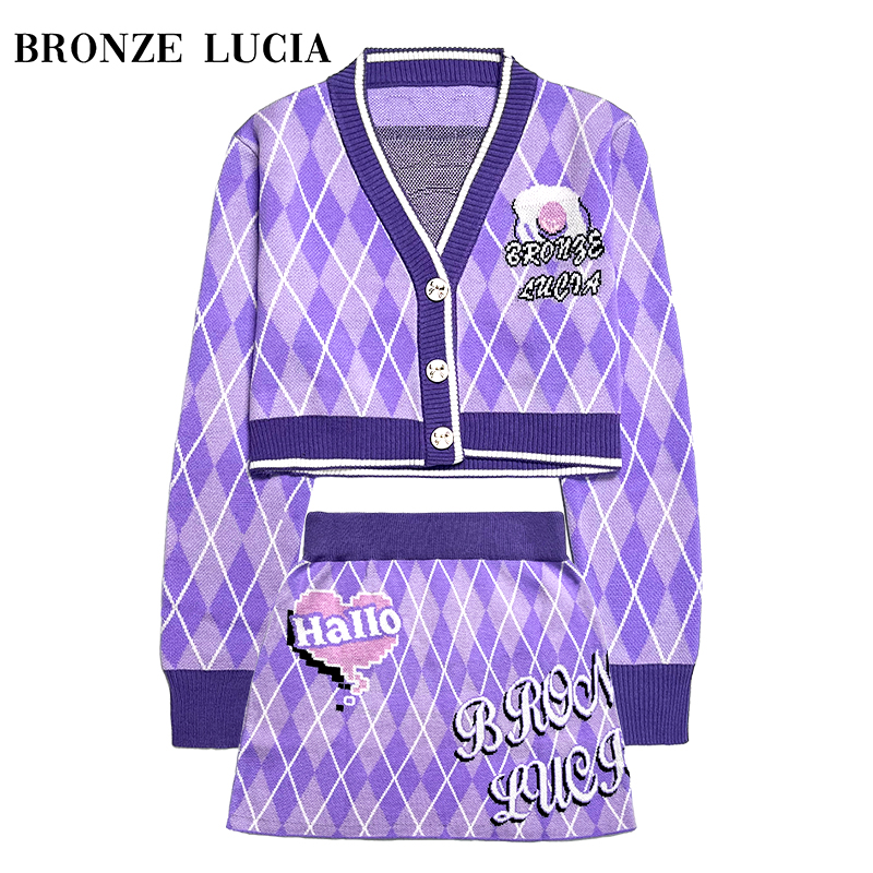 女装时尚潮流款羊毛蓝色圆领