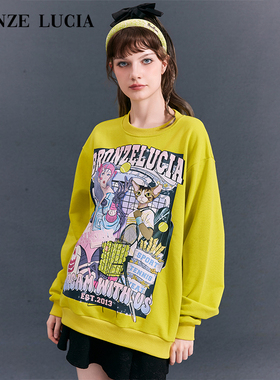 【陈添祥同款】Bronze Lucia潮牌卫衣秋冬印花上衣女印花设计百搭