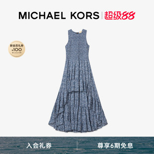 【孟子义同款】MICHAEL KORS MK 女士乔其纱前短后长无袖连衣裙