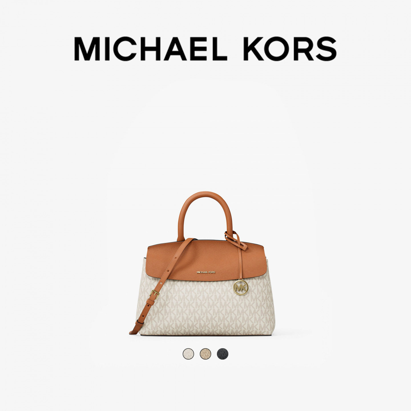 【春夏新品】MICHAEL KORS MK 女士 Landry 小号拼色手提斜挎包