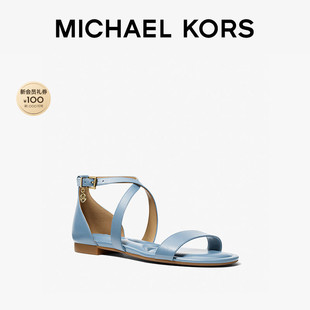【夏季酬宾】MICHAEL KORS MK Alexa 女士皮质一字带平底凉鞋