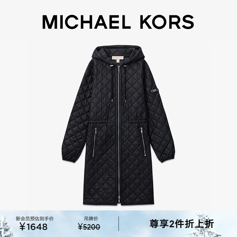 MK女士中长款棉服外套