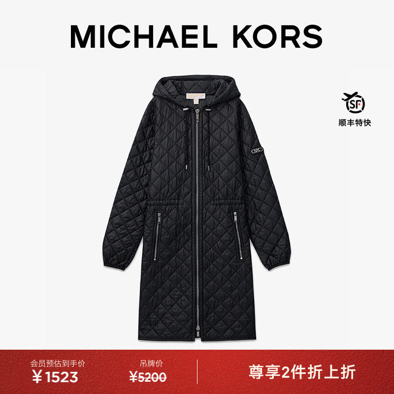 MK女士中长款棉服外套