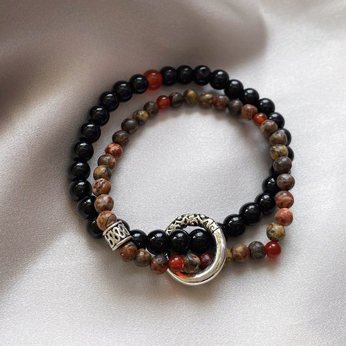 古风平安扣串珠手链女ins轻奢小众设计手串新中式复古高级感手饰