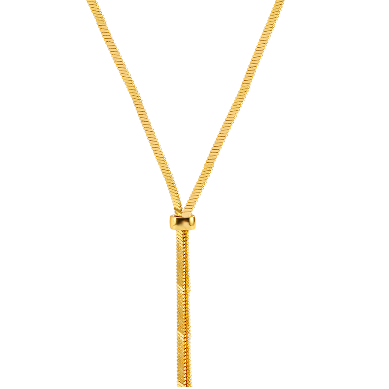 抽拉式可调节钛钢项链女高级设计感小众毛衣链ins冷淡风百搭配饰