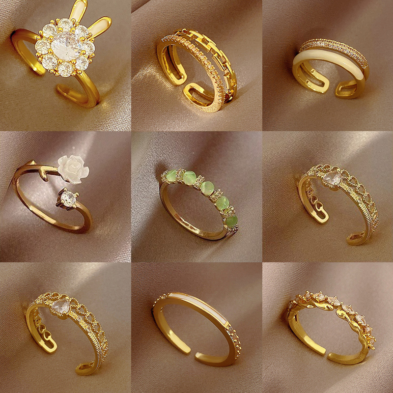 那片海小众锆石开口戒指女