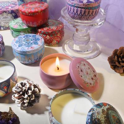 跨境欧盟爆款香薰蜡烛?结婚伴手礼生日礼物植物蜡花氛芳熏香蜡烛