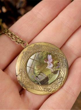精灵仙女和青蛙王子时光宝石吊坠相盒项链女复古欧美毛衣链小礼物