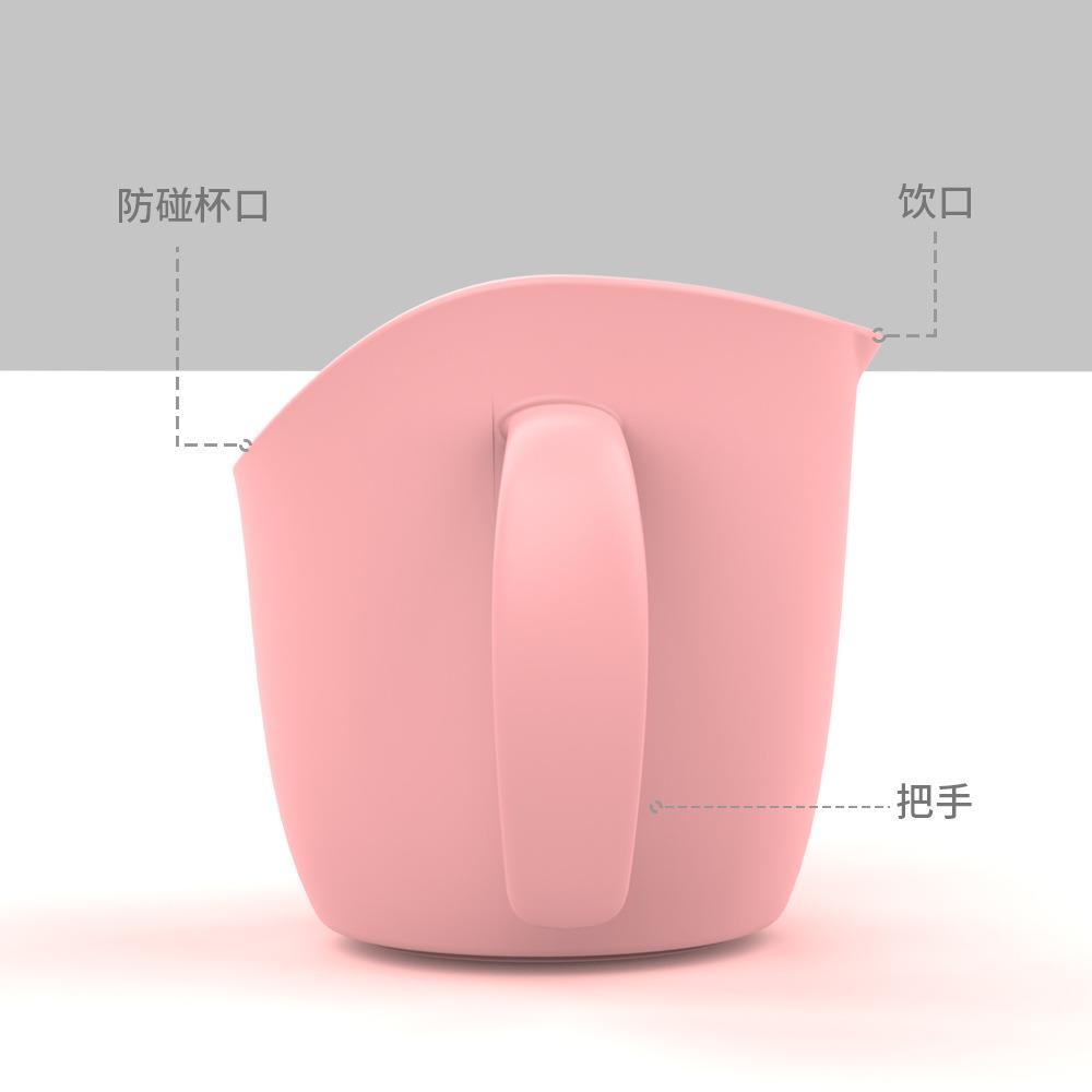 儿童水杯宝宝防呛学饮杯猫咪卡通带手柄训练杯斜口杯婴童
