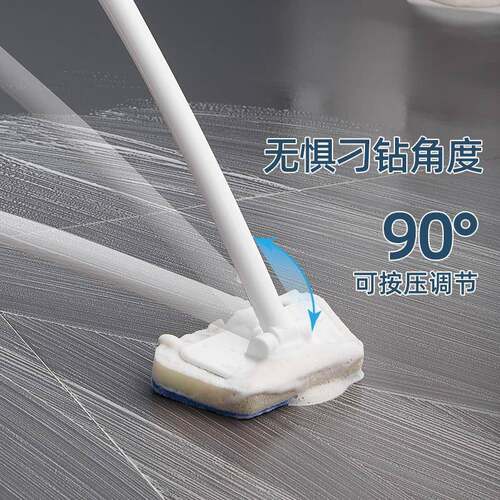 跨境梯形清洁刷地板瓷砖浴缸刷可更换海绵头长柄手持便捷清洁刷