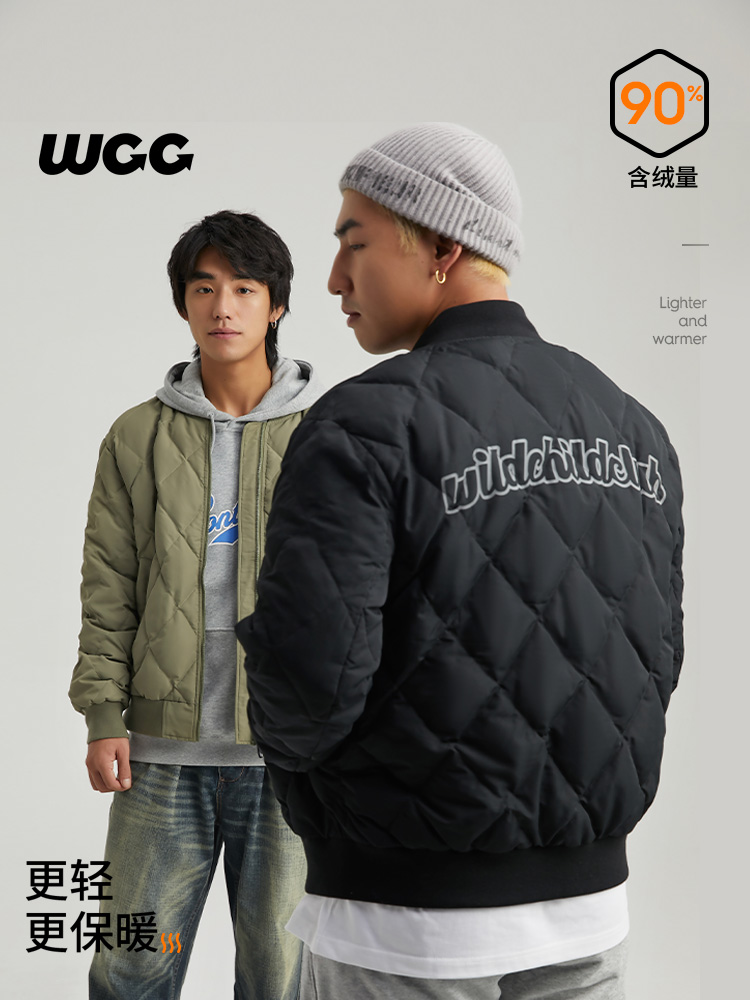 WCC加厚棒球服复古鸭绒羽绒服