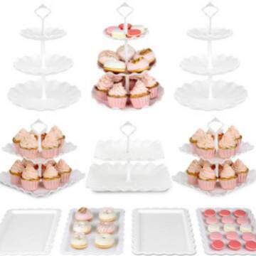 欧式3层点心盘水果盘下午茶甜品展示架甜品台蛋糕架蛋糕组合摆台