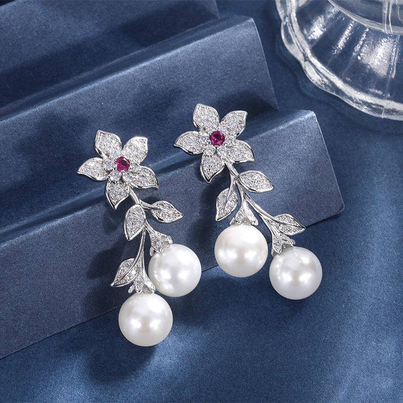 抖音澳洲贝母珍珠耳环女时尚创意饰品名媛珠宝耳钉耳坠女