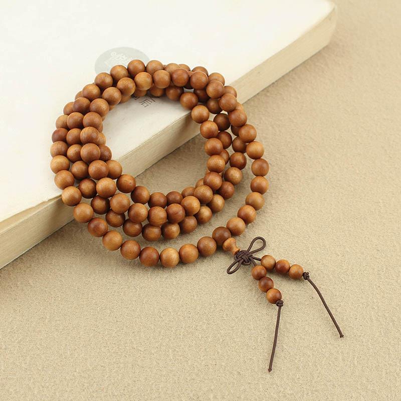 厂家直销芭比檀木质多圈手串简约气质学生108颗念珠配饰木珠项链