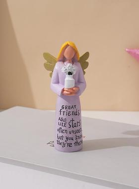 欧美亚马逊天使树脂雕塑生日礼物居家树脂桌面装饰摆件现货