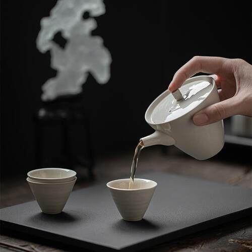 草木灰一壶三杯茶具小套组功夫茶具礼盒装随手礼家用茶具