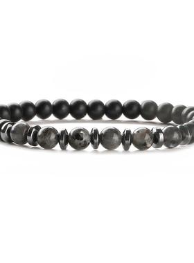 厂家直销天然石虎眼石串珠手链黑胆石手链成品手饰多色手串