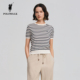 针织衫 女2026夏季 新款 POLOWALK圆领短袖 保罗女装 简约休闲条纹T恤