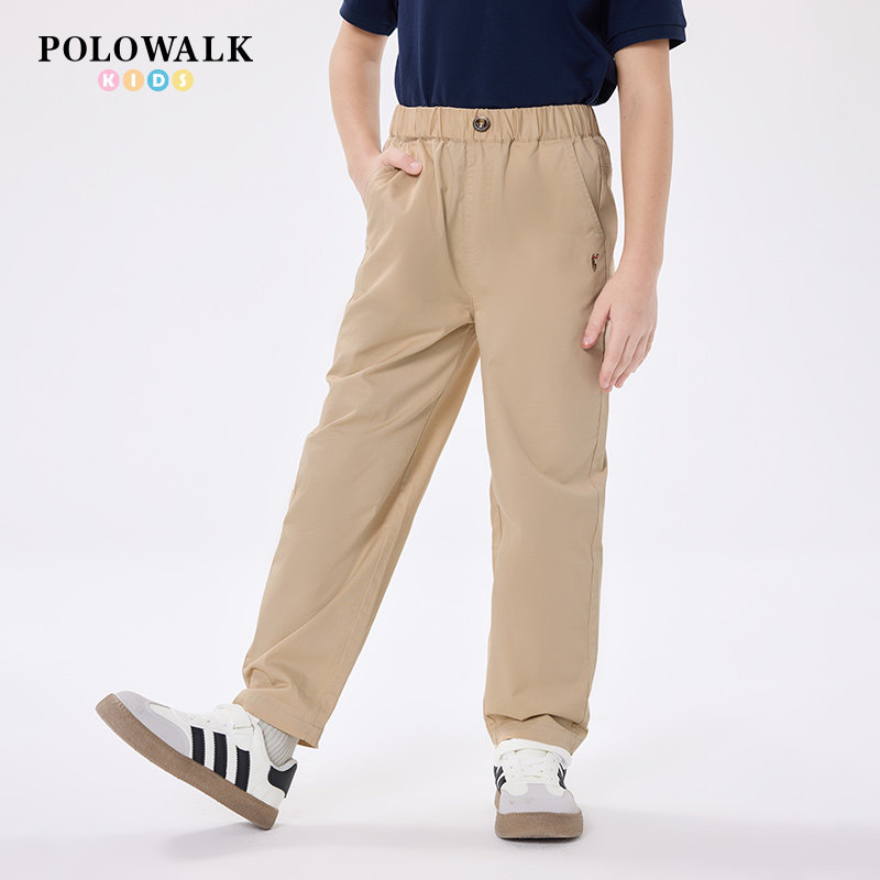 POLOWALK童装男童休闲长裤2025夏季新款保罗儿童松紧腰学院风西裤