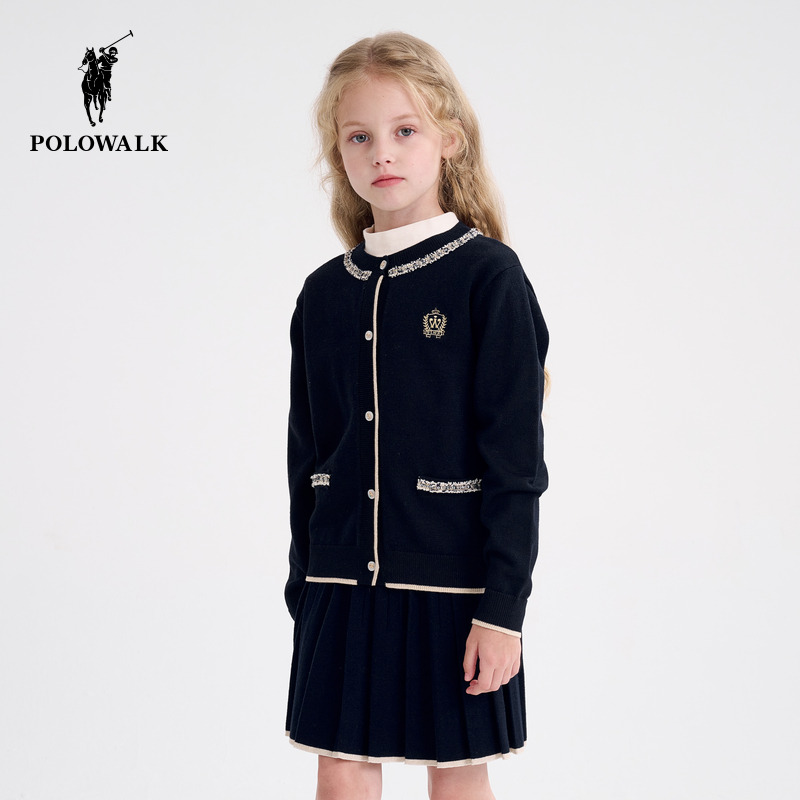 POLOWALK女童针织开衫
