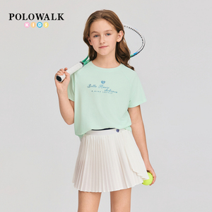 POLOWALK童装女童圆领短袖T恤衫