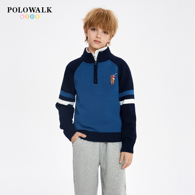 商场同款男童时尚半高领针织衫潮