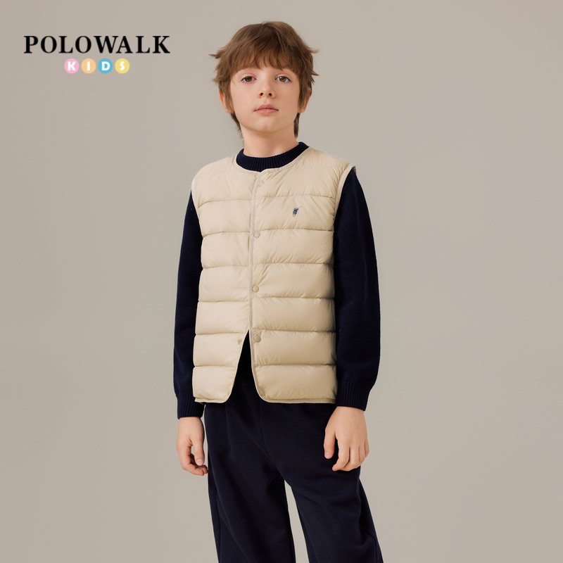 POLOWALK男童轻薄保暖羽绒马甲潮