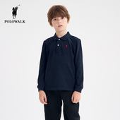 保罗儿童翻领打底衫 POLOWALK童装 2025秋季 新款 男童t恤长袖 polo衫