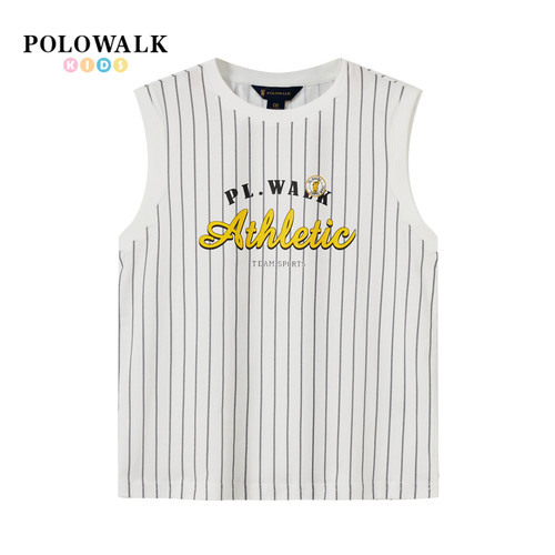 POLOWALK男童圆领印花运动背心潮