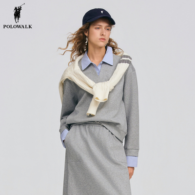 POLOWALK春季新品假两件休闲卫衣