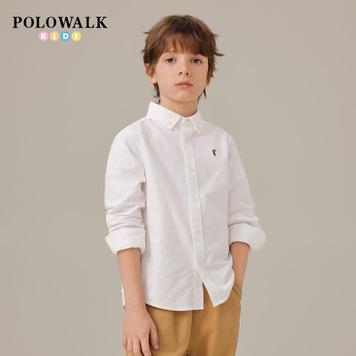 POLOWALK童装男女童打底长袖衬衫