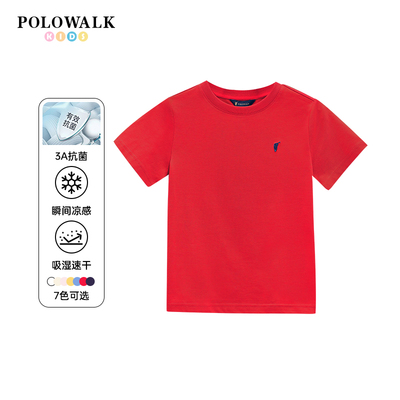 POLOWALK儿童凉感运动短袖t恤衫