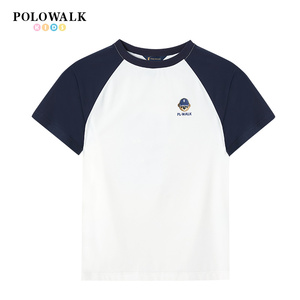 POLOWALK男童休闲时尚撞色t恤衫