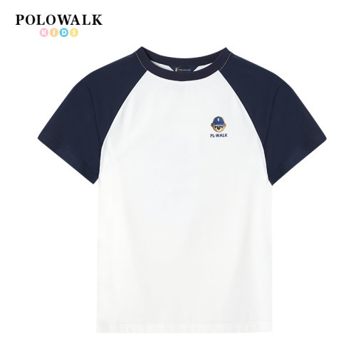 POLOWALK男童休闲时尚撞色t恤衫