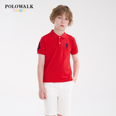 POLOWALK男童运动风短袖polo衫潮